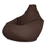 Escabel incluida! Lounge Pug®, Silla De Juego Puf con Escabel, Lana de Interalli - Marrón