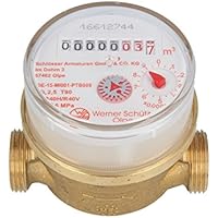 Schütz Warmwasserzähler Wohnungszähler Etagenzähler 80mm geeicht Schlösser