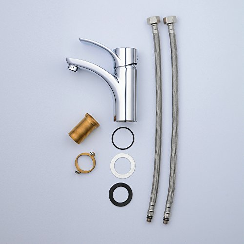 Beelee BL6786 Messing Chrom Wasserhahn Einhebelmischer Waschtischbatterie Waschtischarmatur Handwascharmatur Bad Armatur Normaldruck-Waschbeckenarmatur Badarmatur - 6