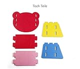 Zusammensetzbare Kindermöbel – Tisch und Stuhl aus buntem weichem EVA Schaum – Rot/Blau/Gelb - 3