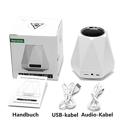 SOLMORE LED Bluetooth Lautsprecher Speaker Lampe Lichtwecker Multi Funktion Farbwechsel Stimmungslicht Mini Nachtlich Wecker Wireless Stereo Musik Sound Spielen mit Eingebauten Wiederaufladbaren 1500mAh Batterie/ USB Kabel /TF Karte Unterstützt für Handy Smartphone Tablets Laptop PC und andere Bluetooth Geräte für Tischlampe Schreibtischlampe Tischdeko Kinder Zimmer Outdoor Camping Geschenke - 8