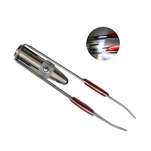 Anself Body Eyebrow Tweezer LED Light Stainless Steel Hair Removal - Image 3