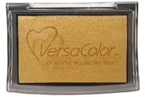 Tsukineko Versacolor Tampon encreur d’Encre pigmentée, Jaune, 6.7 x 9.4 x 2 cm