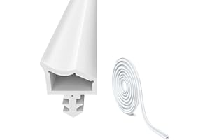 Dichtung Zimmertür Türdichtungen 15M Weiß, EUBSWA Dichtungs Gummi Zimmertürdichtung Door Seals Türrahmen Dichtung mit 4mm Nutbreite 7mm Nuttiefe 12mm Falz