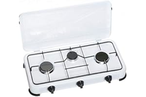 VINCO Fornello A Gas Gpl 3 Fuochi Bruciatore 1.4 Kw 76003 Campeggio Camper