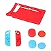 Produktbild Baoblaze 7 Stück/Set Silikonhülle Schutzgehäuse Schutz Case Cover für Nintendo Switch Videospiel Konsole und Joy-Con Gamecontroller + Thumbstick Schutzkappen - Rot