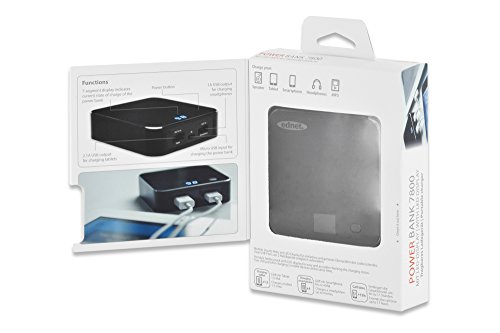 ednet 31891 Power Bank mit LED-Display, Kapazität: 7.800 mAh, 2x USB Port ( 1A + 2,1A) + Micro USB, kompakte Größe, schwarz - 10