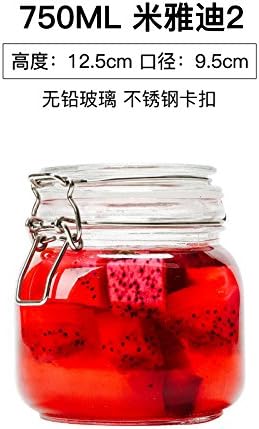 Sealed tank glass bottle of coarse grains of food Honey jam lemon pot storage container terminal ,C02 Kimjang (750ml)