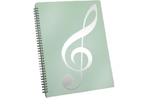 Dropfree Notenmappe, 60 Seiten Kapazität, Notenordner/Halter, Passend für A4-Format, Beschreibbar und Abnehmbar (Grün), Langlebig, Einfache Installation, Leicht zu Bedienen.