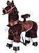 Produktbild Lvbeis Baby Gross Mechanisch Schaukelpferd Plüsch Rocking Horse Toy mit Rädern Schaukeltier,Dark,M