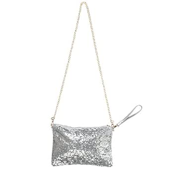 silver glitter shoulder bag