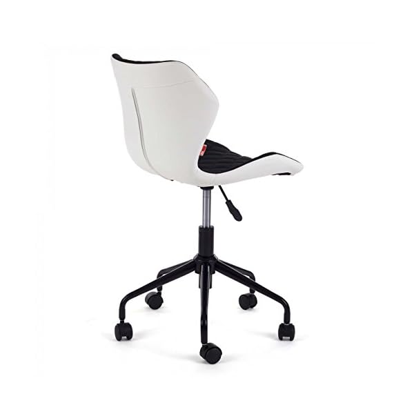 MY SIT Office Chair adjustable bureau stool computer swivel chair design rotatable back rest desk stool comfortable syntetic leather with wheels INO Black/White New - Image 7