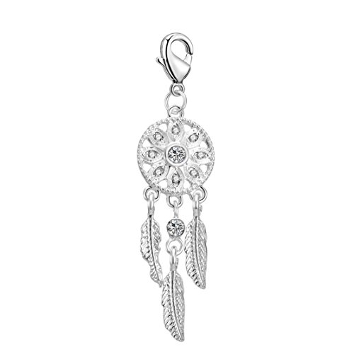 Dream Catcher Charm Created with Zircondia® Crystals
