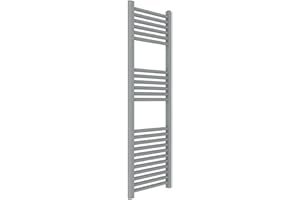 ERCOS Scaldasalviette Termoarredo Bagno Dimensioni 400x1200 MM Radiatore Bagno Colore Grigio Titanio , Attacchi da 1/2" Fornito Con Kit Montaggio