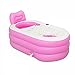 Produktbild GLJYG XXSC Aufblasbare Badewanne Verdicken Erwachsene Badewanne Falten Bade Barrel Kunststoff Nehmen Ein Bad Barrel Haushalt (150 * 88 * 73 cm Power Distribution Pump) (Farbe : Pink)