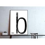 Typo Poster, Monogram Buchstabe b wie Bier - individualisierbar mit Deinem Wunsch-Wort, schwarz-weiß