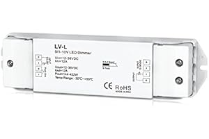 NUTBRO 0/1-10V Ściemniacz LED 1CH 12A stałe napięcie jednokanałowy sterownik LED ściemniany DC12-36V