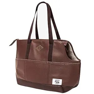 TAILFOUR Portable Travel Pet Carrier, Soft and Comfortable Sided Tote Carrier for Small Animals, Luxury PU Leather Travel Bag Ideal for Shopping, Outdoor Hiking, Walking with Doggy (BOBO)