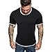 Produktbild JKLEUTRW T Shirt Herren, Sommer Männer Kurzärmlige Reine Farbe Komfortables Crewneck Tops Kurzarm Shirt Training KurzäRmliges Hemd Slim Fit Muskelshirts Slim Tee Musclealive Sportshirt