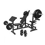 💪 MAßE – Komplett: 180 x 125 x 90 - 110 cm; Rückenpolster: 68 x 28 x 4 cm; Curlpolster: 28 x 44,5 x 4 cm; Eigengewicht 40 kg; max. Belastbarkeit: 280 kg (inkl. Körpergewicht)