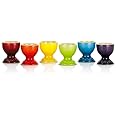 Le Creuset Stoneware Rainbow Egg Cups, Set of 6, Cerise, Volcanic, SoleiLitre, Palm, Teal and Ultra Violet, 79067008359030