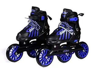 IRIS 2 in 1 Convertible, Adjustable 110 mm 3 Wheel Inline Skates for Intermediates and Professionals (Size 6-8 UK, Large)