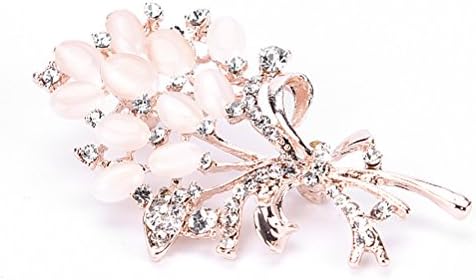WuliRose 1 Pcs Christmas Fashion Flower Bouquet Brooches Rhinestone Breastpin for Wedding New Year Party Accessories