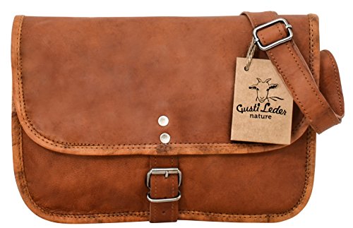 Gusti Leder nature „Andy 9,7″ iPad-Air Umhängetasche Lederhandtasche Handtasche Tabletasche 10,1“ Retro Vintage Abendtasche Ledertasche Stylisch Klein Herren Ziegenleder Damen braun H1n-5 - 6