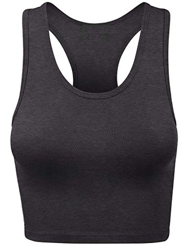The Blazze Women's Cotton Racerback Basic Crop Tank Tops
