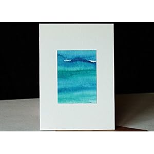 Postkarte + Briefumschlag / Winterlandschaft No 2 / Unikat / Weihnachtskarte