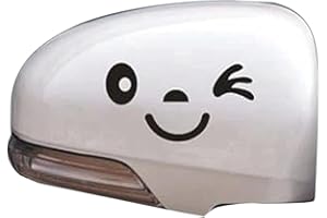 ‎ESTORE-24 ONLINE MARKETING & GRAFIKDESIGN eSTORE-24 Online Marketing & Grafikdesign 2 Stück Lächeln Gesicht Design 3D Aufkleber Dekoration Aufkleber für Auto Seitenspiegel Autorearview Schwarz