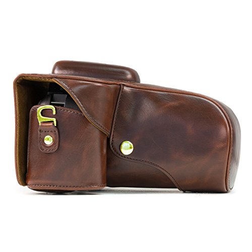 MegaGear Case toujours pr  t  Brown appareil photo en cuir pour Nikon D5300 Appareil photo avec 18-55mm 18-135mm 18-200mm VR Objectif