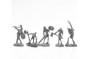 PECHETRUITE 5 x BOG Skeletons - Reaper Bones Miniatura per Gioco di Ruolo Guerra - 44115