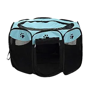 Portable Foldable Waterproof Pet playpen Open-Air Oxford Air Mesh Playpen and Exercise Pen Tent House Playground for Dogs and Cats Small