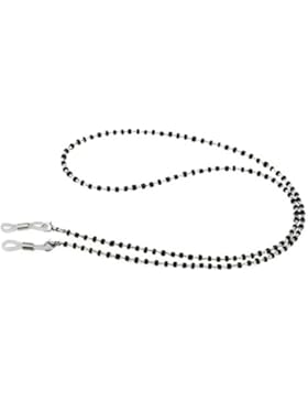 NUOLUX Kristall-Perlen-Perlen-Brille Brille Sonnenbrille Brille Kette Inhaber Halskette (schwarz + klar)