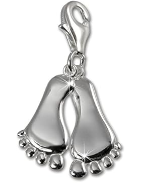 SilberDream 925 Sterling Silber Charm Füße Anhänger für Armband Kette Ohrring FC3124