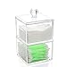 Produktbild Nalkusxi Kunststoff Kristall Kosmetik Wattestäbchen Aufbewahrungsbox Schmuckschatulle mit Deckel für Haushalt, Schlafzimmer, Bad, 2 Stck (Color : Clear*2)