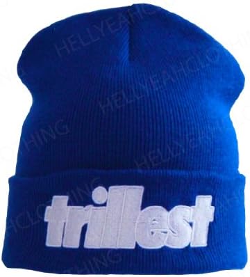 trillest beanie hat - royal blue/white- one size
