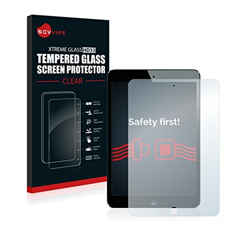 Savvies Glasfolie Apple iPad Mini / Mini 2 Panzerglas Schutzfolie Panzerfolie - Klar, 9H Hartglas