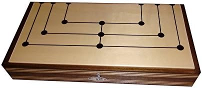 Backgammon &amp; 9 Men's Moriss , Hand crafted set. (Brown/Natural)