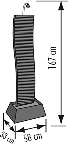 Seliger Echtsteinwasserwand Bao, Mehrfarbig, 167 x 58 x 38 cm - 3