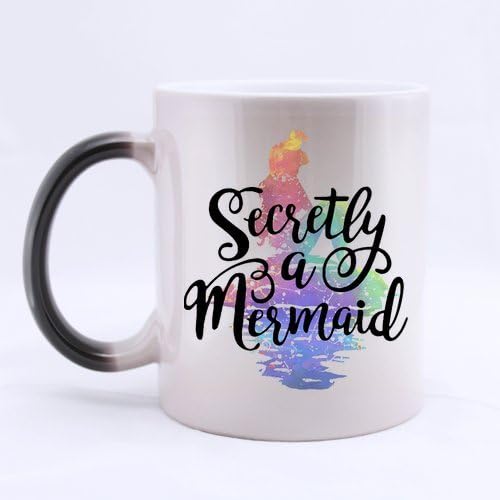 Secretly I am a Mermaid Coffee Mug Color Change Heat Sensitive Morph Tea Cup 11 Ounces