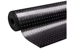 Mugar - Suelo de Caucho Antideslizante | Esterilla de Goma para Pavimentos | Alfombra Negra Antideslizante | Uso Industrial y Doméstico, Negro, 300L x 100An x 0.2E cm, Caucho