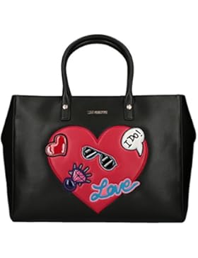 Love Moschino Patches shopping bag black