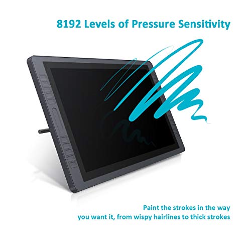 HUION - gt-221pro gráfica Dibujo Pantalla Monitor 22 con 20 Teclas Express, Touch Bar y IPS Panel