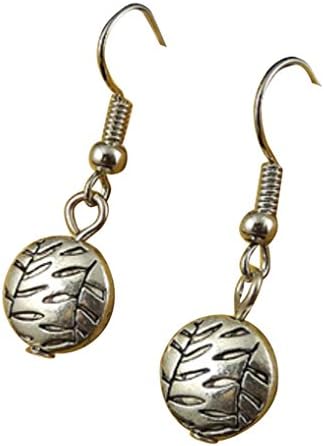 00210 Tibetan Silver Drop Dangle Hoop Stud Earrings Sterling 925 Sterling Silver