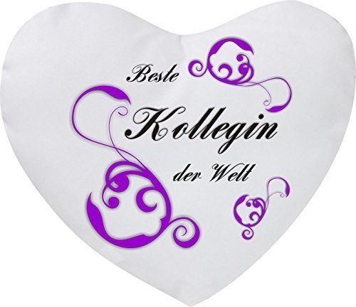 Kopfkissen Dekokissen mit Füllung Beste Kollegin der Welt Herzform