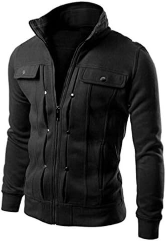 Mens Jacket Coat, DoraMe Mens Slim Cardigan Coat Designed Lapel Jacket Fashion Tops (M, Black)