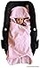 ByBoom® - Swaddling Wrap, Car Seat and Pram Blanket for Spring, Summer and Autumn/Fall, Universal for infant and child car seats eg; Maxi-Cosi, Britax, for a pushchair/stroller, buggy or baby bed, Color:Pink - Flower