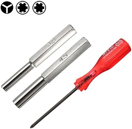 Pasway Security Screwdriver Tool Bit Set 3.8mm 4.5mm Bit 2.5 Triwing Trigram Screw Driver Tool for Nintendo NES SNES N64 Game Boy
